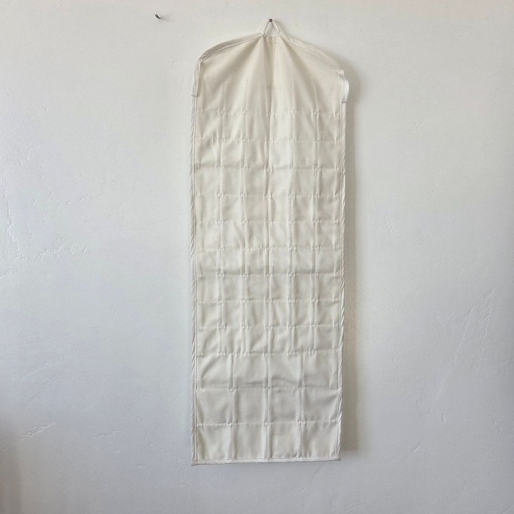 72 Slot Jewelry Organizer Hanging Closet Door White Fabric Clear Plastic - Picture 7 of 7